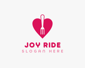 Pink Heart Fork logo design