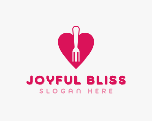 Pink Heart Fork logo design