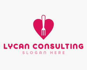 Pink Heart Fork logo design