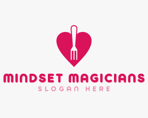 Pink Heart Fork logo design