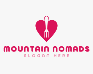 Pink Heart Fork logo design