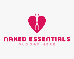 Pink Heart Fork logo design