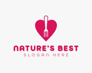 Pink Heart Fork logo design