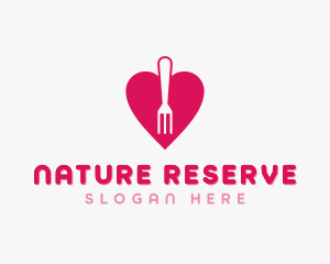 Pink Heart Fork logo design