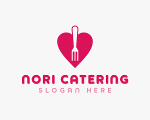 Pink Heart Fork logo design