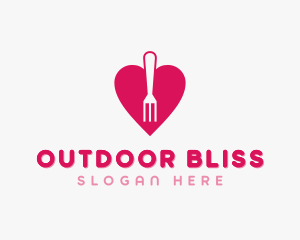 Pink Heart Fork logo design