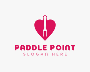 Pink Heart Fork logo design