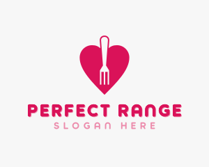 Pink Heart Fork logo design