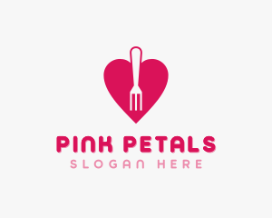 Pink Heart Fork logo design