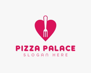 Pink Heart Fork logo design