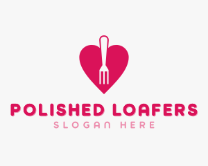 Pink Heart Fork logo design