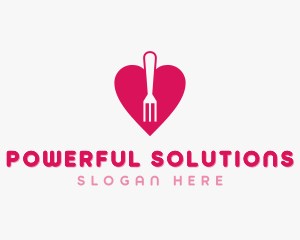 Pink Heart Fork logo design