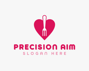 Pink Heart Fork logo design