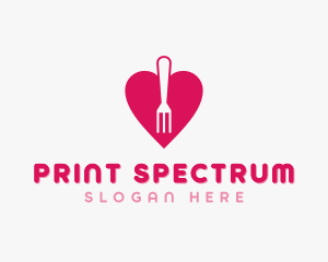 Pink Heart Fork logo design