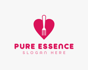 Pink Heart Fork logo design