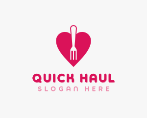 Pink Heart Fork logo design