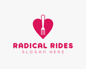 Pink Heart Fork logo design