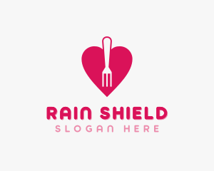 Pink Heart Fork logo design