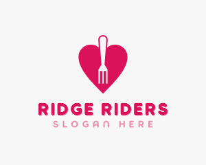 Pink Heart Fork logo design