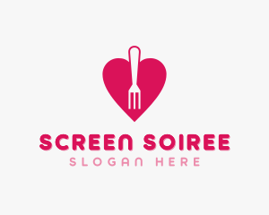 Pink Heart Fork logo design