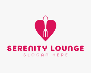 Pink Heart Fork logo design