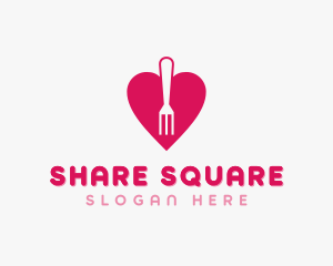 Pink Heart Fork logo design