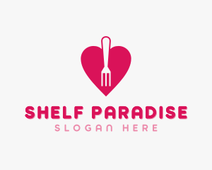 Pink Heart Fork logo design