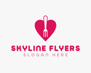 Pink Heart Fork logo design