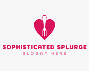 Pink Heart Fork logo design