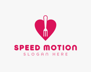 Pink Heart Fork logo design