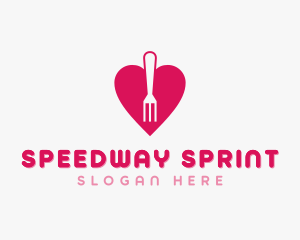 Pink Heart Fork logo design