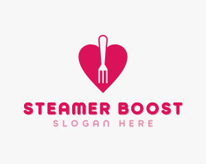 Pink Heart Fork logo design