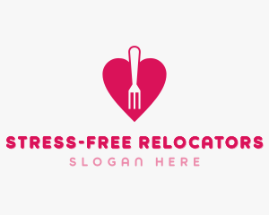 Pink Heart Fork logo design