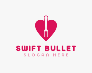 Pink Heart Fork logo design