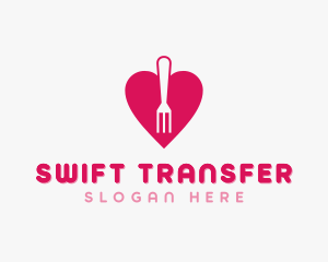 Pink Heart Fork logo design