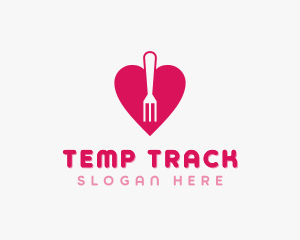 Pink Heart Fork logo design