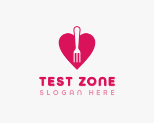 Pink Heart Fork logo design