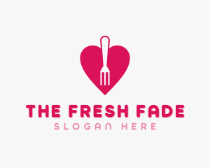 Pink Heart Fork logo design