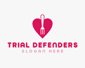 Pink Heart Fork logo design