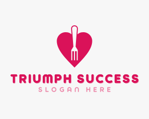 Pink Heart Fork logo design