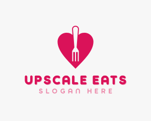 Pink Heart Fork logo design