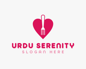 Pink Heart Fork logo design