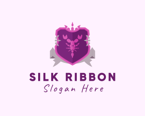 Scorpion Shield Ribbon logo design