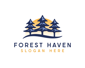 Pine Forest Nature logo design