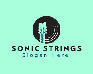 Guitar Vinyl Record logo