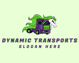 Horse Logistics Truck logo design