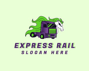 Horse Logistics Truck logo design