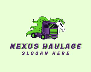 Horse Logistics Truck logo design