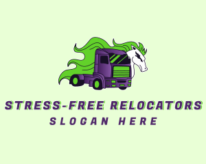 Horse Logistics Truck logo design