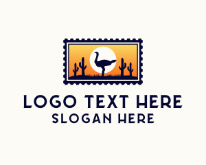 Safari Ostrich Bird Logo